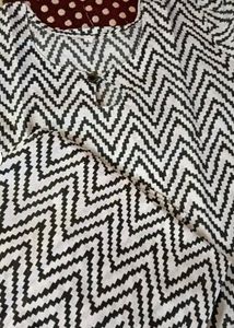 Black And White Kurta Set