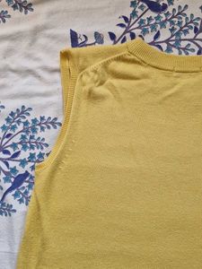Vintage Sleeveless Knit Top - Sunshine Yellow