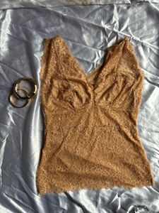V neck Net top