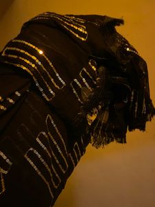 Black And Golden Dupatta Long
