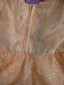 Peach Dress with Lace &amp; Flower