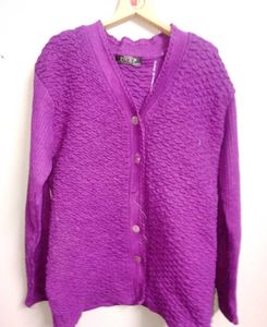 Vintage Purple Textured Cardigan