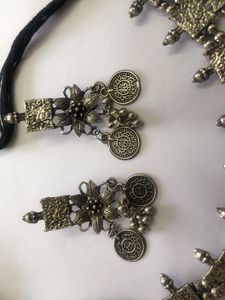 Oxidised Fancy Jwellery Set (Necklace +Earrings)