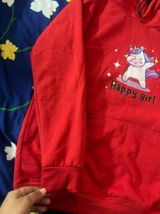 Red Unicorn &#39;Happy Girl&#39; Hoodie