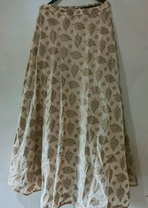 Off-white With Golden Work Ethnic Skirt