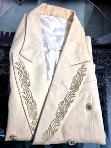 Cream Suit with Embroidery