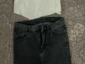 Inported Branded Charcol Grey Flared Denim.