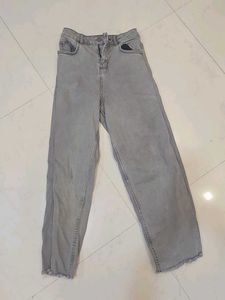 Gray Wide Leg Jeans