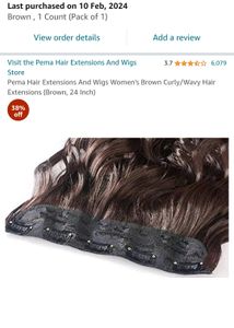 Pema Hair Extensions And Wigs Women&#39;s Brown Curly/
