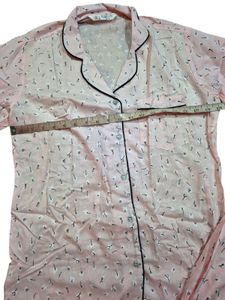 Pink Cotton Printed Night Suit for Women