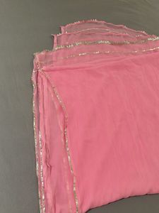 Beautiful Pink With Silver Work Dupatta