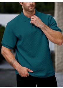 Textured Teal Polo Shirt