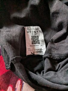 Puma 100% Cotton Printed Black Tee