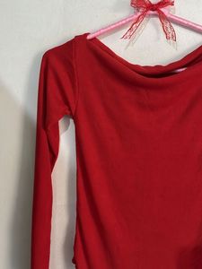 Red Long Sleeve Top