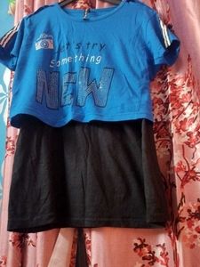 Sparkly 'NEW' Blue Crop Top & Skirt Dress