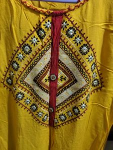 Yellow Embroidered Kurta