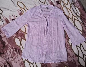Lilac Button-Down Top