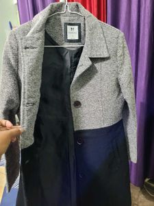 DressBerry Grey &amp; Black Long Coat