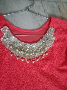 Coral Lace Party Dress