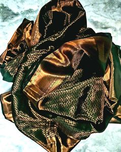 Dark Green Saree With Copper Zari