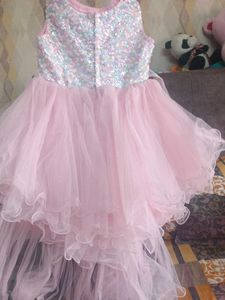 Pink Sequin Flower Girl Dress