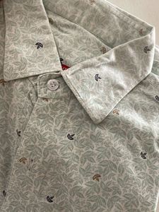 Stitched Men Full Sleeves Printed Collar Shirt