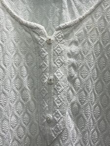 White Embroidered Straight Kurta