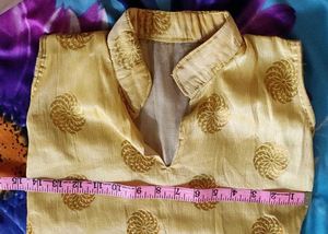 Yellow Occasional Simple Kurta For Girls Or Womens