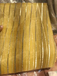 Gold Striped Saree Readymade Blouse