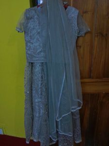 Elegant Silver Lehenga Set