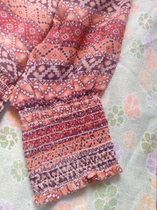 Patterned Button-Down Top