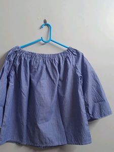 Blue off shoulder top