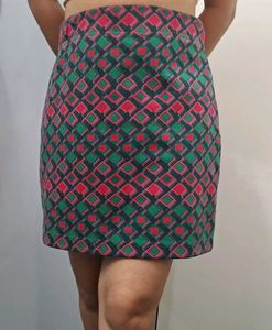 Patterned Mini Skirt