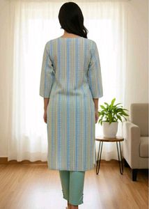 Elegant Striped Kurti Set