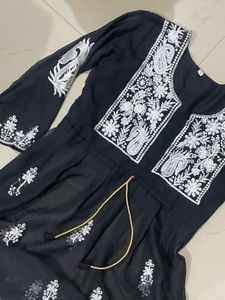 Black Lakhnavi Kurta