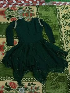 New Green Dress With Dupatta And Plazzo