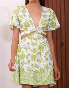 Floral Cutout Mini Dress