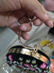 Black Velvet Pink Embroidery Round Hand Clutch
