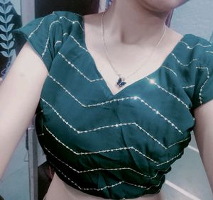 Full Sequence Bottle Green Blouse