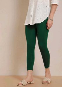 High Ankle Length Dark Spring Green Leggings
