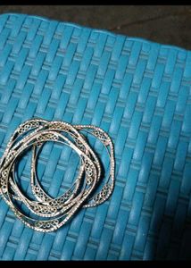 Sparkling silver Bangle Set