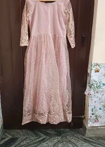 Baby Pink Embellished Anarkali Set