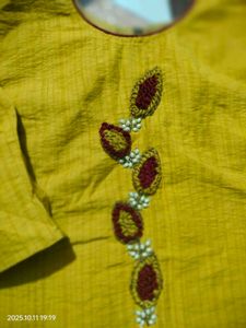 Yellow Kurti with Red Pants