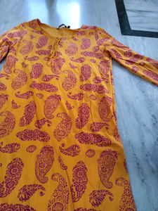 Yellow Paisley Print Kurti