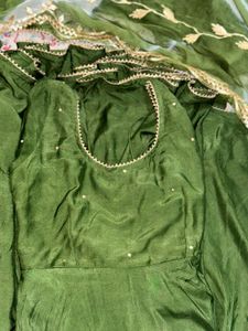 Green Embroidered Anarkali Suit Never Used