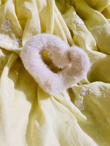 Fuzzy Heart Hair Tie