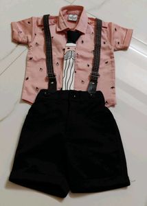 Cute Pink Kids Shirt with Tie
