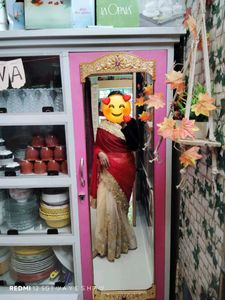 Red &amp; Gold Party Ware Saree