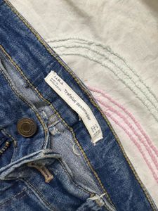 Zara Ripped Blue Denim Jeans