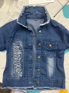 Blue Denim Crop Jacket
